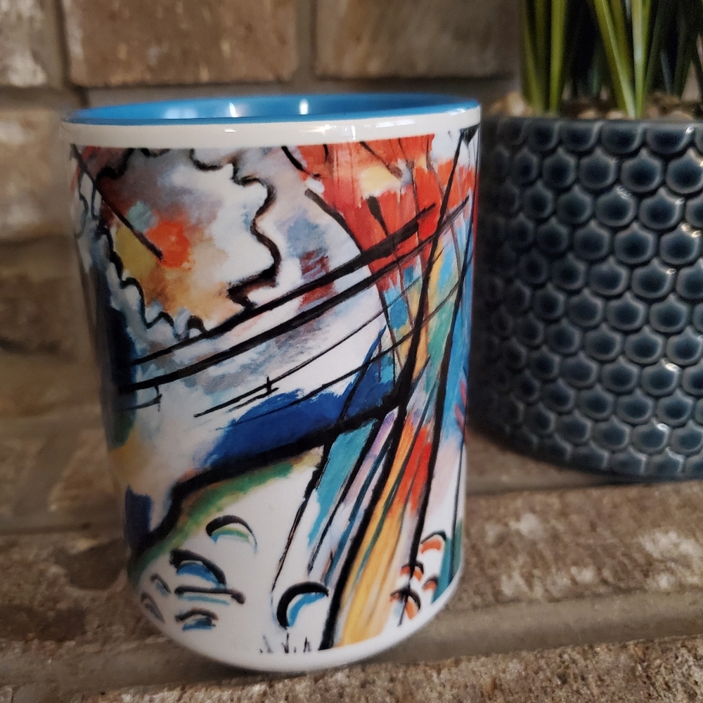 Zazzle abstract 2 tone 15oz. coffee cocoa mug Wassily Kandinsky Improvisation 28 - Picture 3 of 15